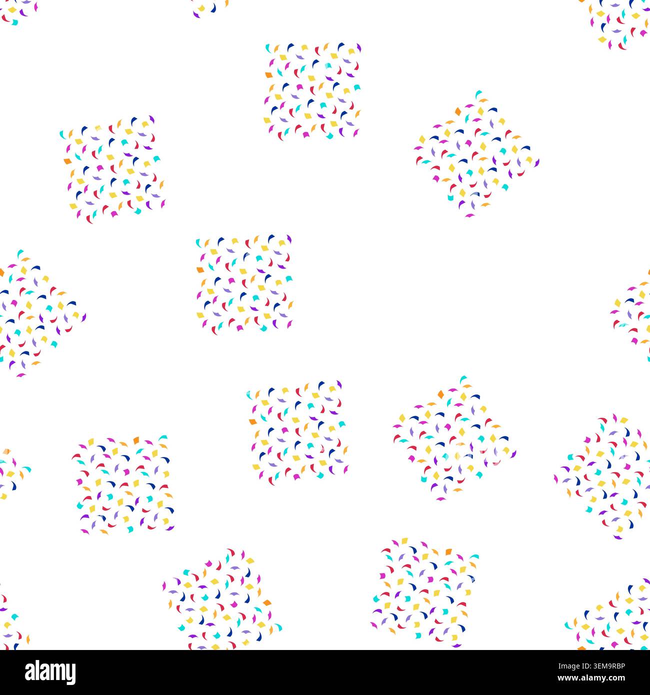 pattern Colorful geometric confetti elements scattering on white Stock Vector