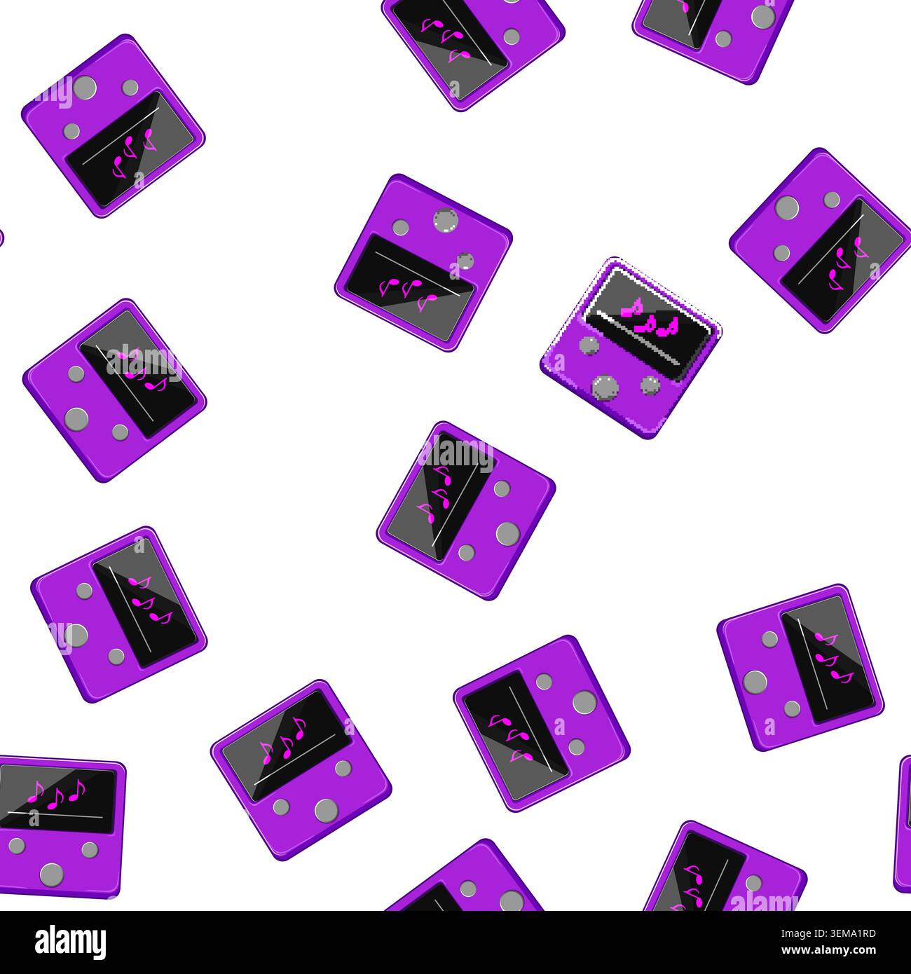 pattern modern mp3 player cartoon vector Stock Vector