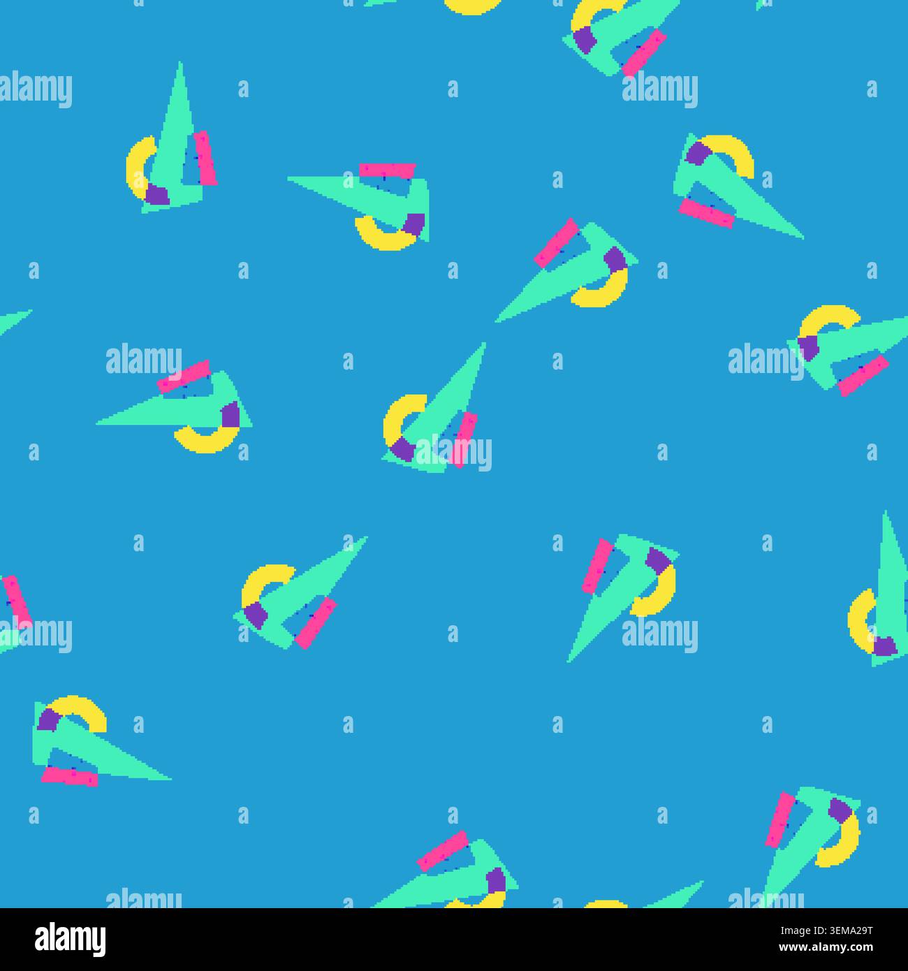 seamless pattern aesthetic risograph effect cartoon vector Stock Vector