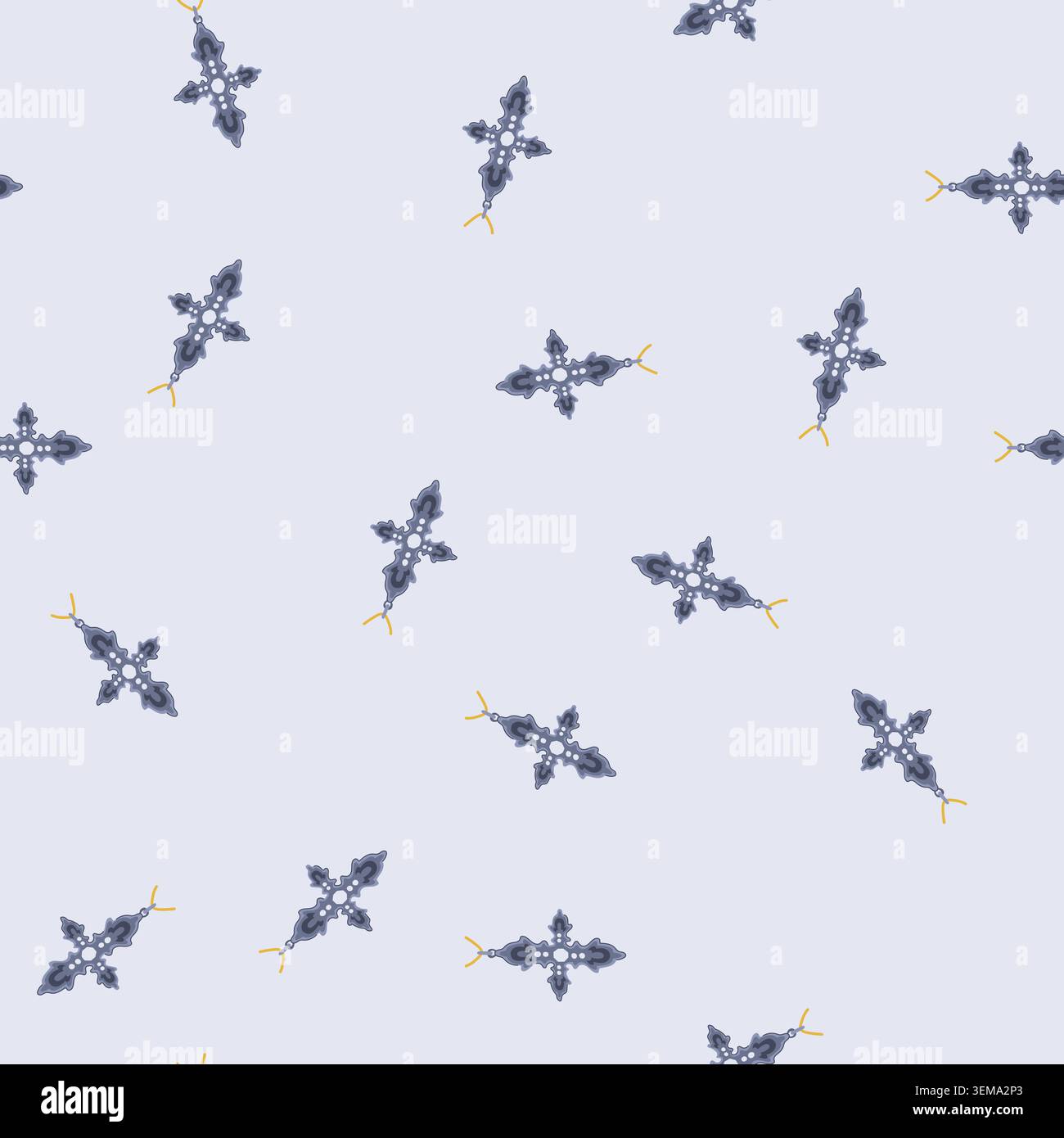 seamless pattern sunrise cross christian cartoon vector Stock Vector