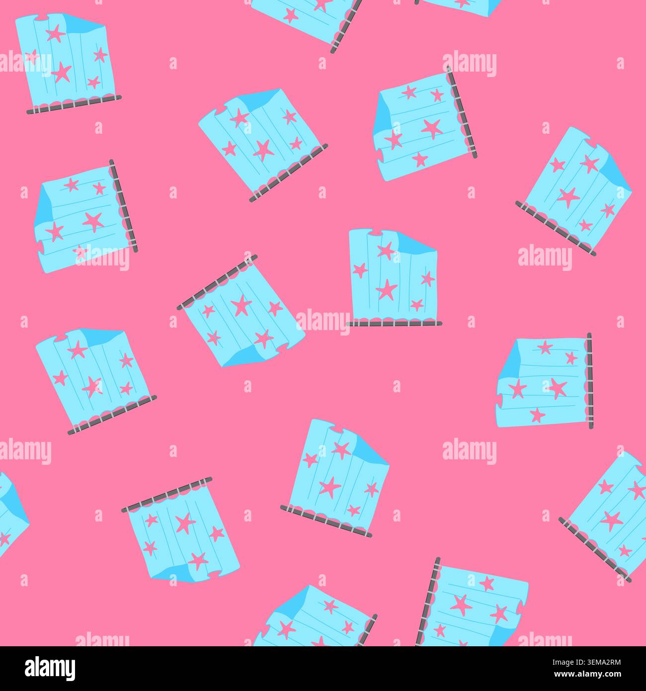 seamless pattern bathroom shower curtain cartoon vector Stock Vector