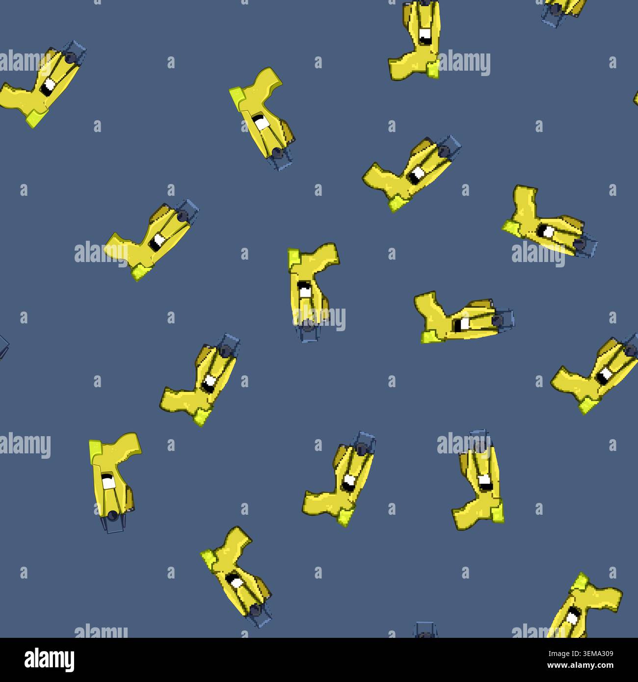 seamless pattern police taser gun cartoon vector Stock Vector