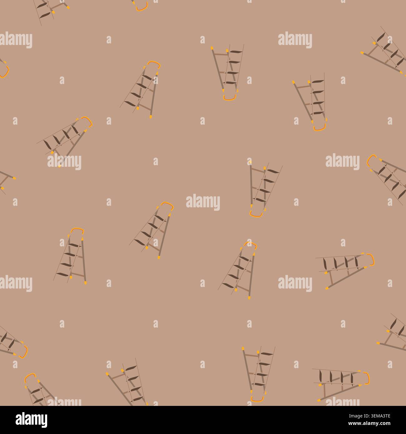 seamless pattern man step ladder cartoon vector Stock Vector