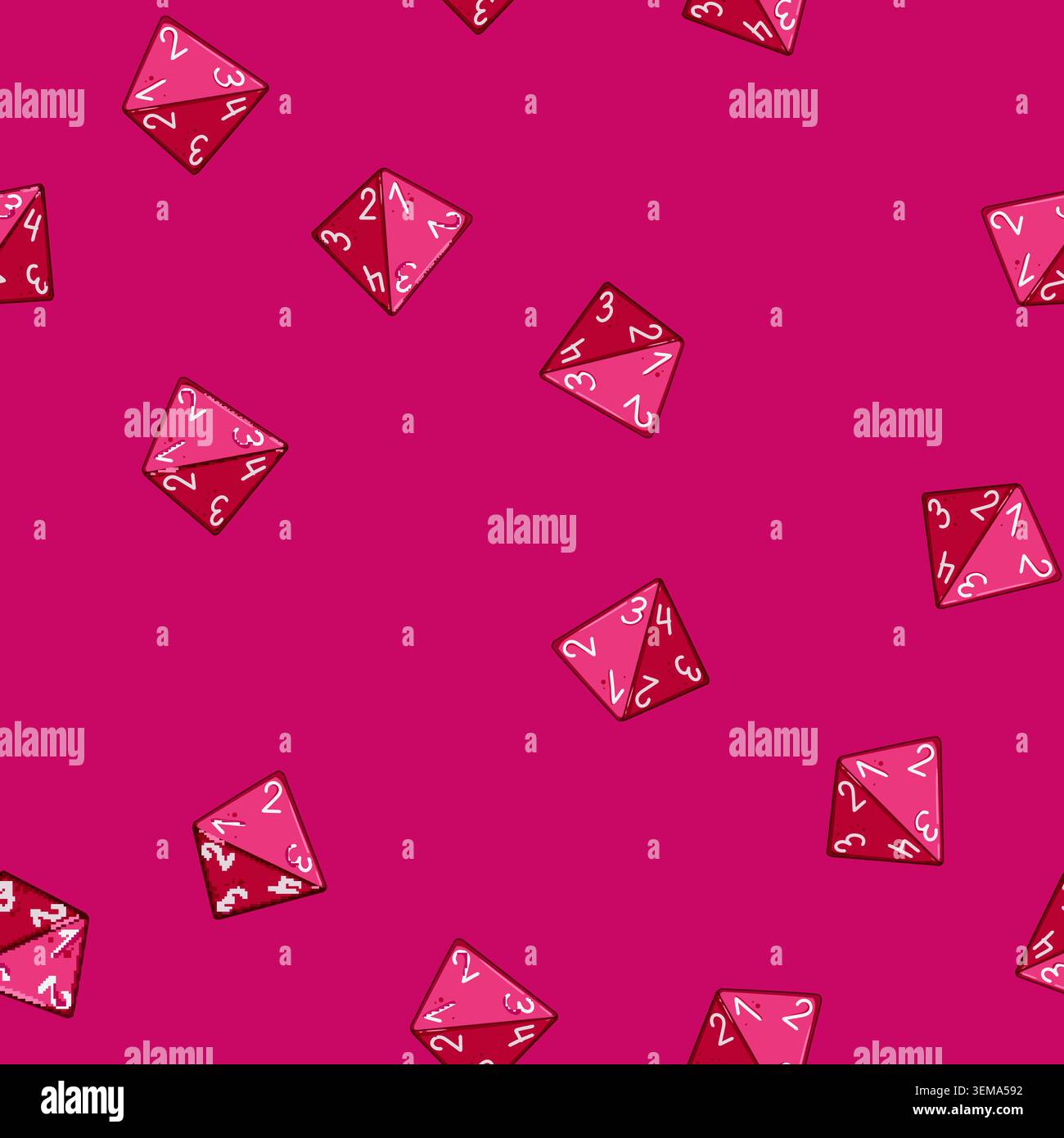 seamless pattern number dice cartoon vector Stock Vector