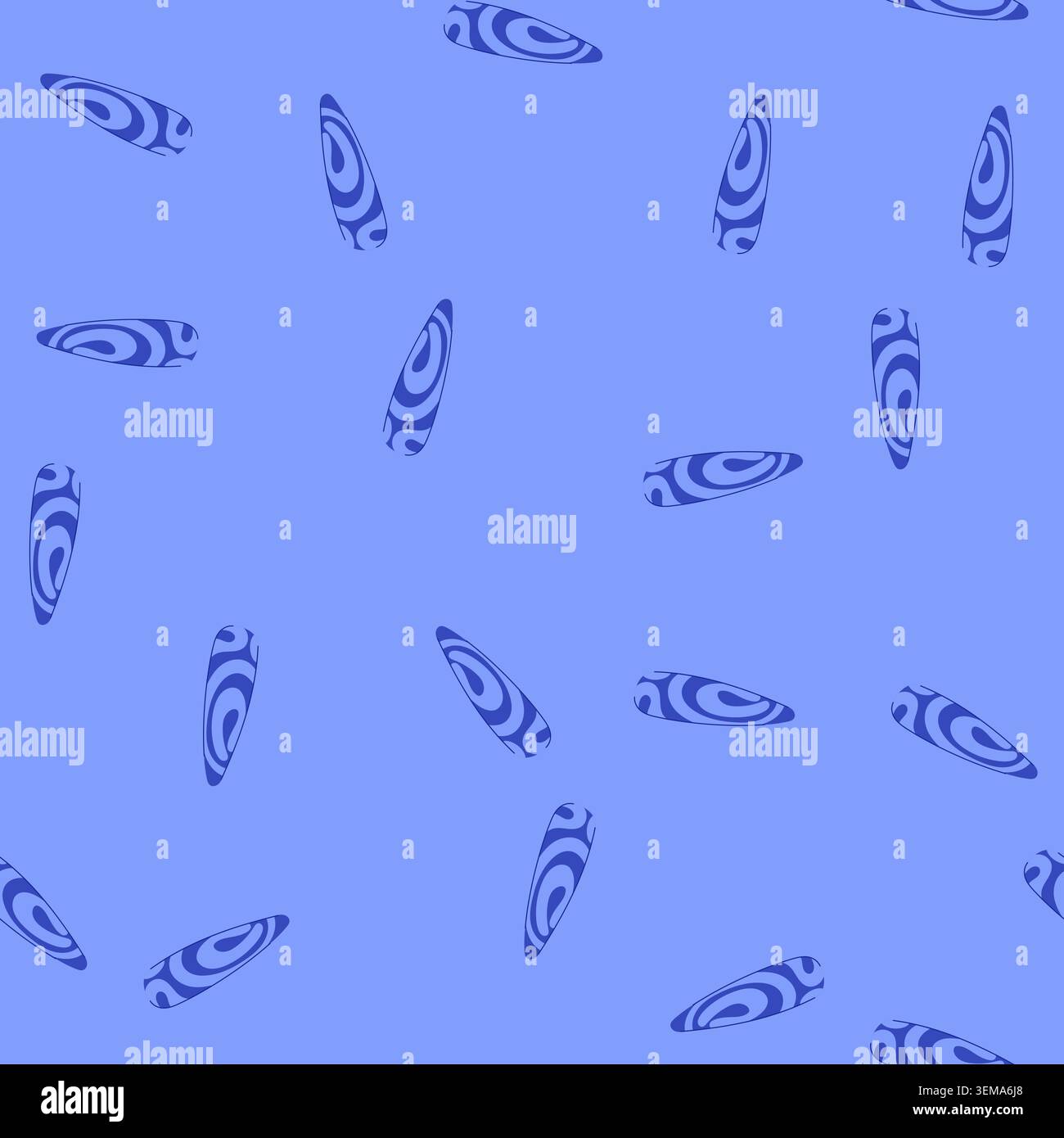 seamless pattern almond nail art with swirling blue pattern design Stock Vector