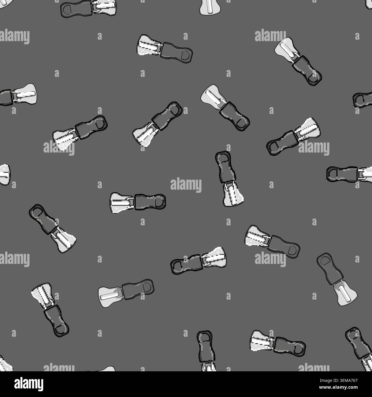 seamless pattern bag zipper puller cartoon vector Stock Vector