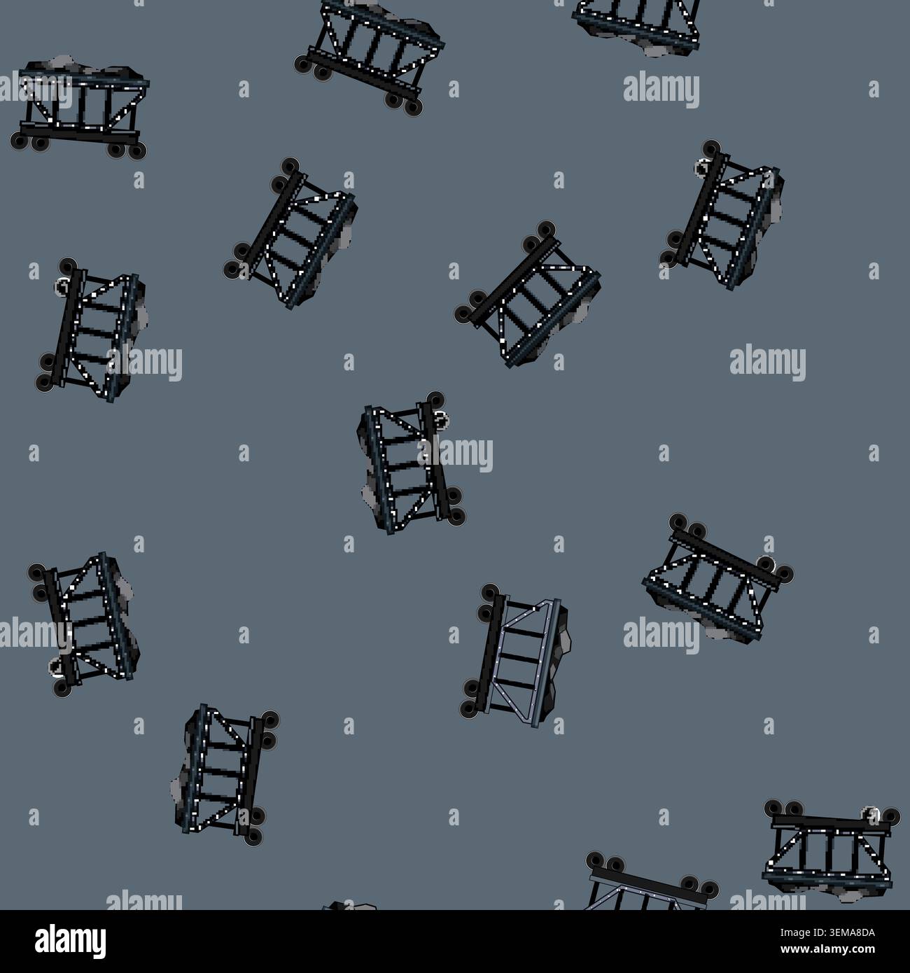 seamless pattern freight coal wagon cartoon vector Stock Vector