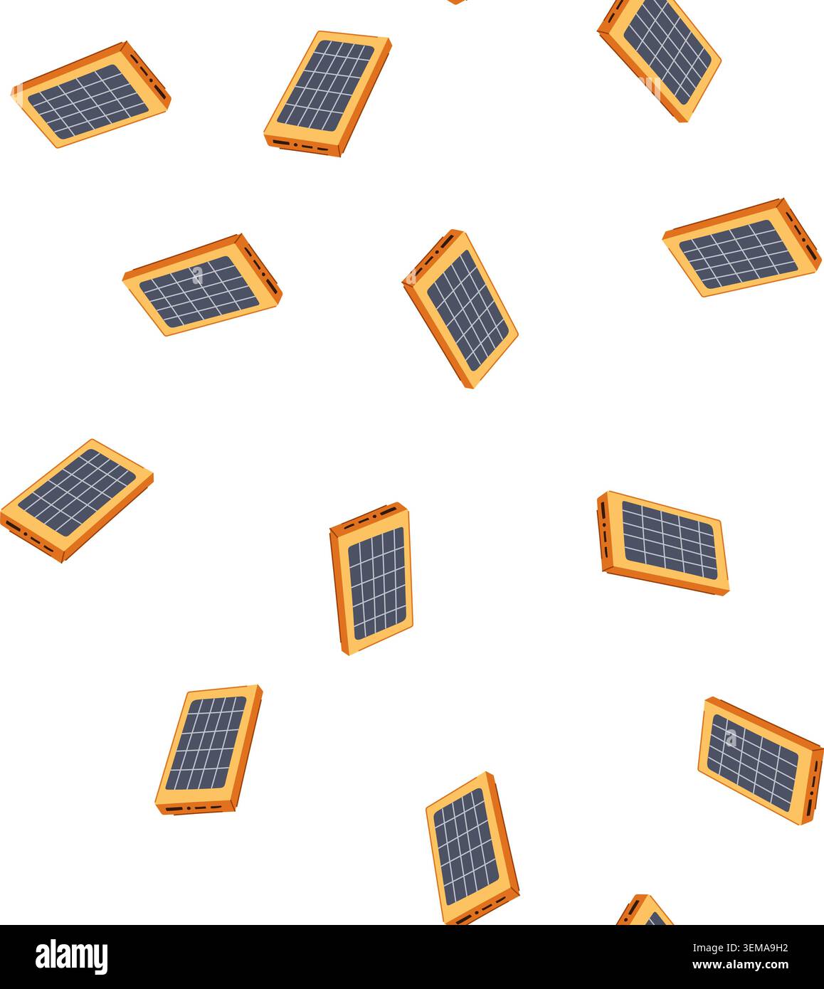 pattern device solar charger cartoon vector Stock Vector
