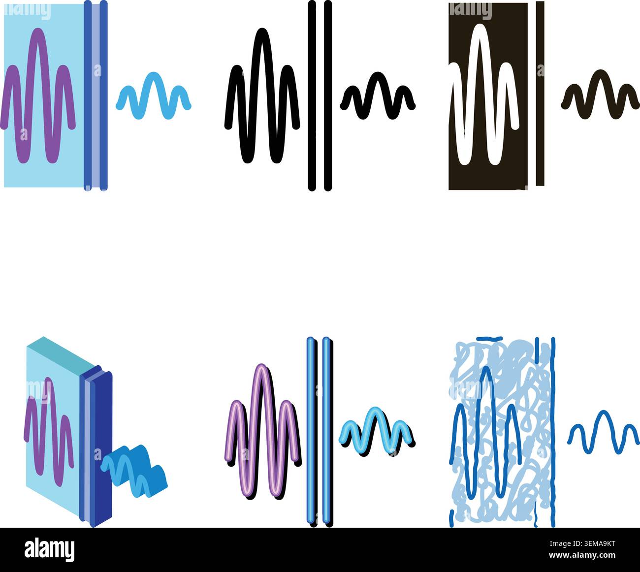 simplified sound and silence icon vector outline Stock Vector