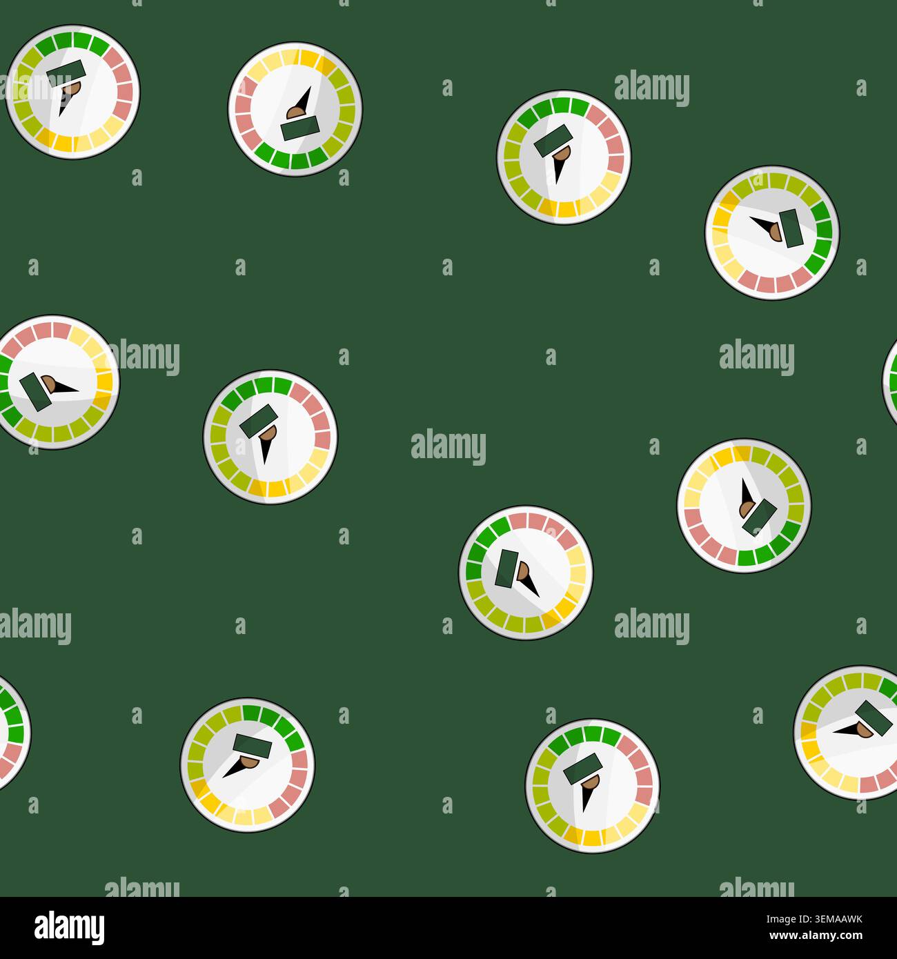 seamless pattern dial speedometer cartoon vector Stock Vector