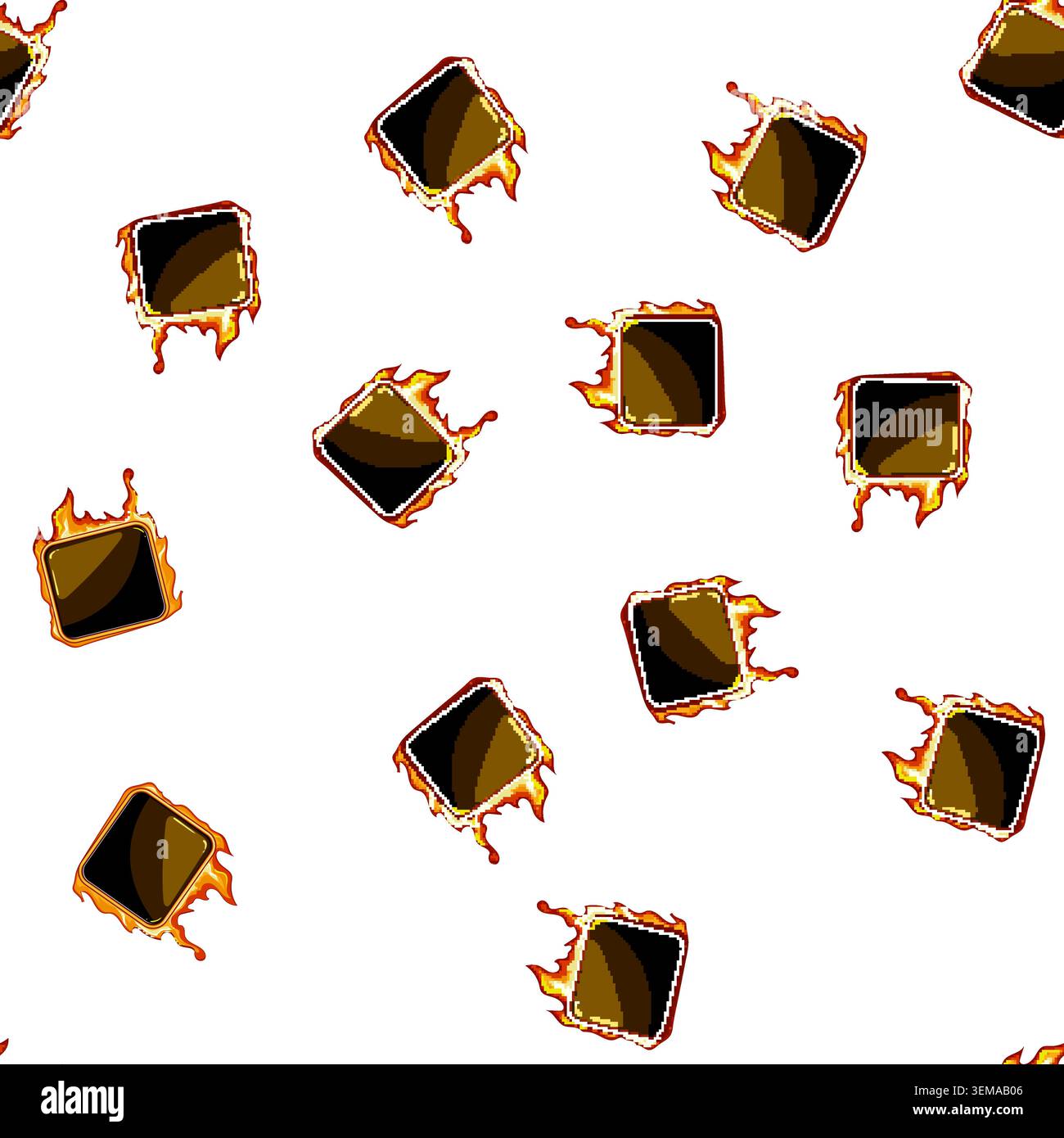 pattern spaceship fire game button cartoon vector Stock Vector