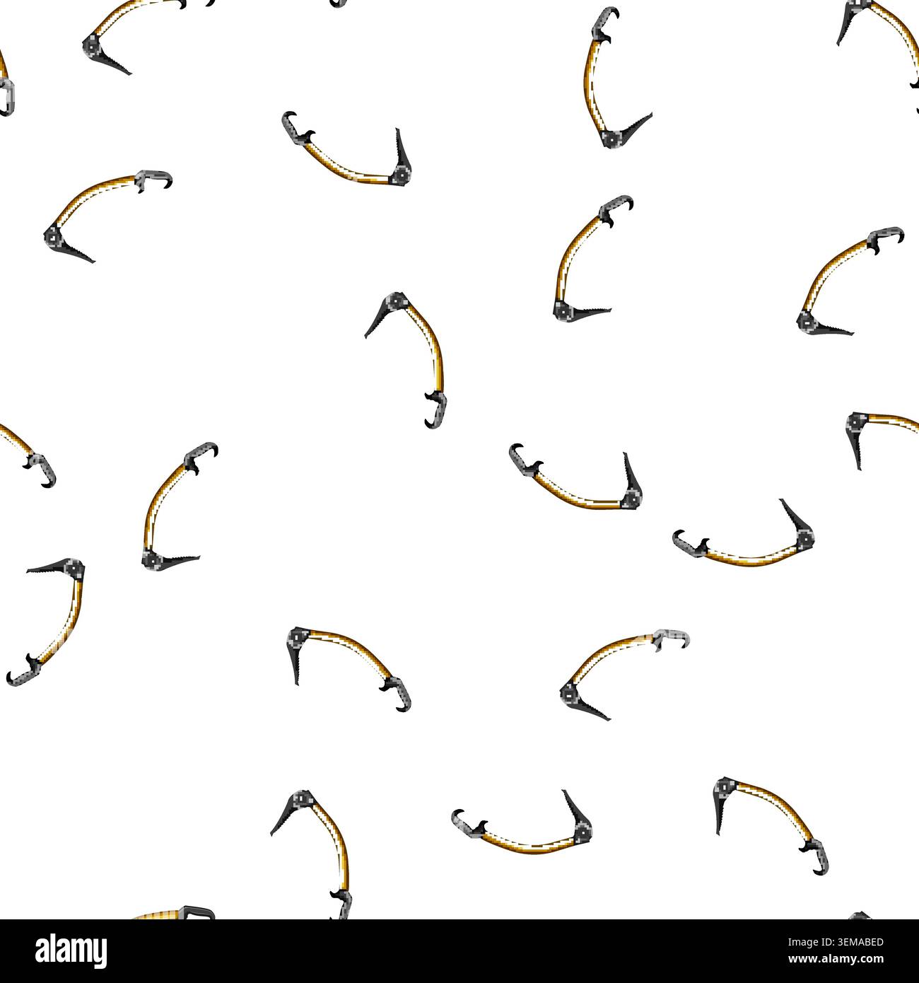 pattern active piolet ice tool cartoon vector Stock Vector