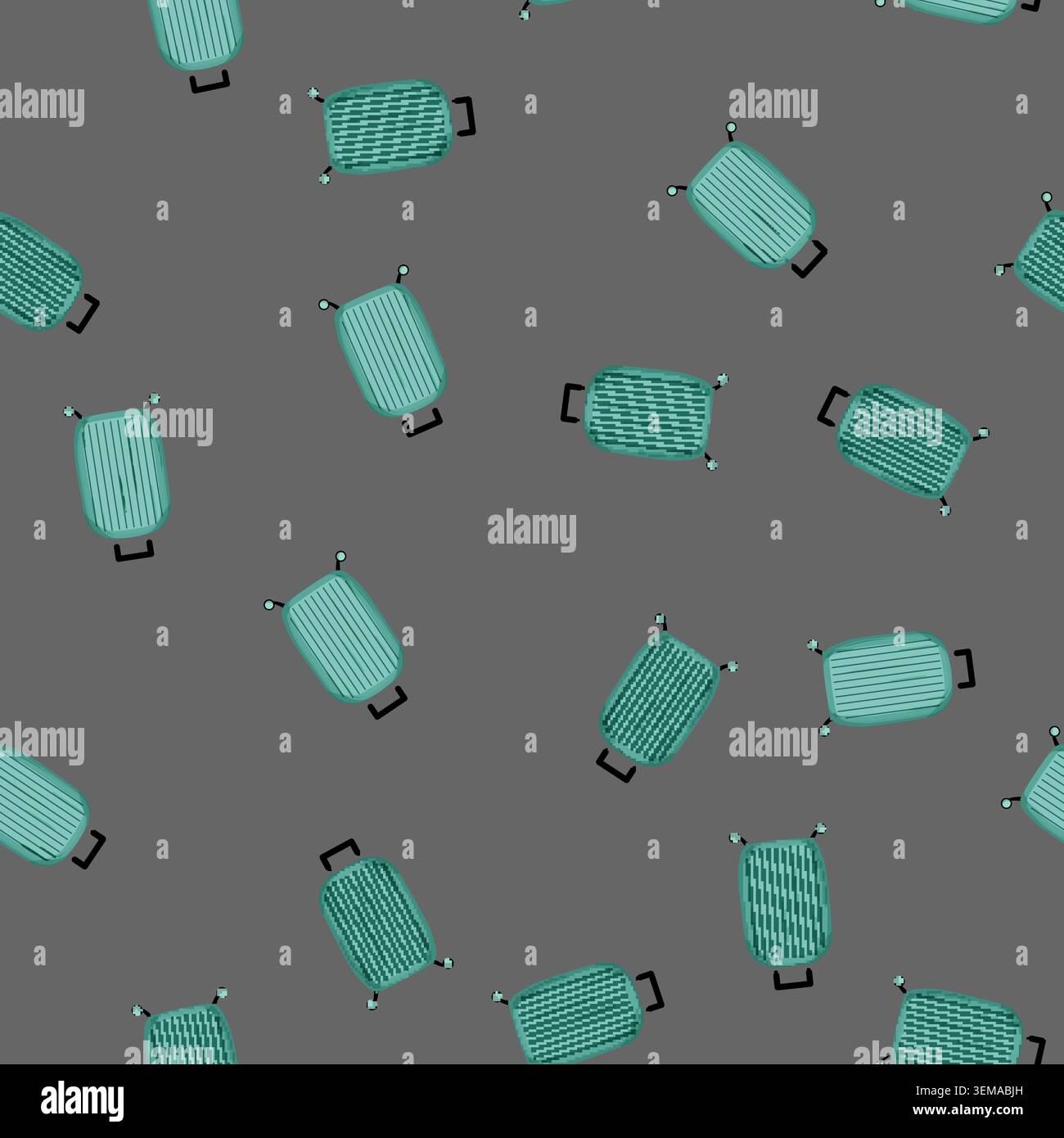 seamless pattern suitcase luggage bag cartoon vector Stock Vector