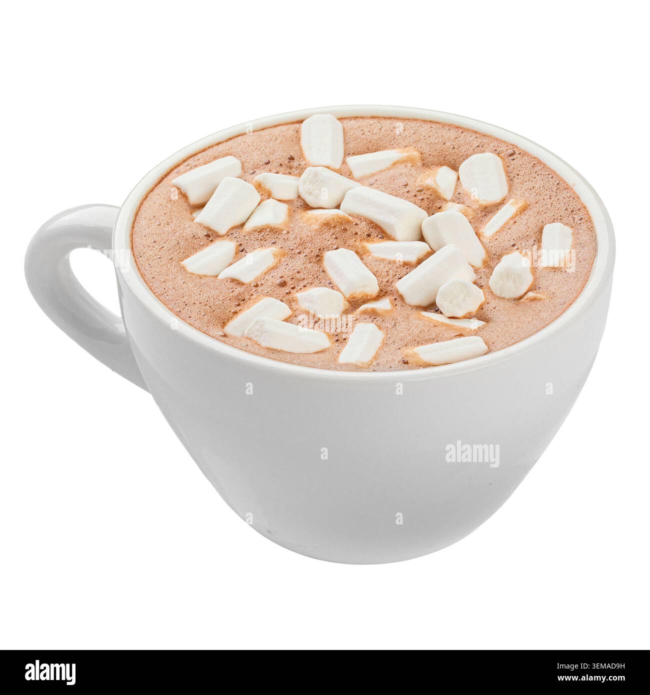Isolated hot chocolate with marshmallows in cup Stock Photo