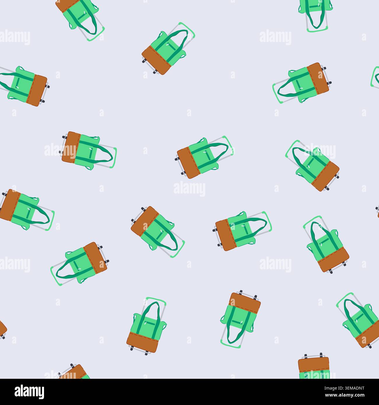 seamless pattern cabin trolley bag cartoon vector Stock Vector