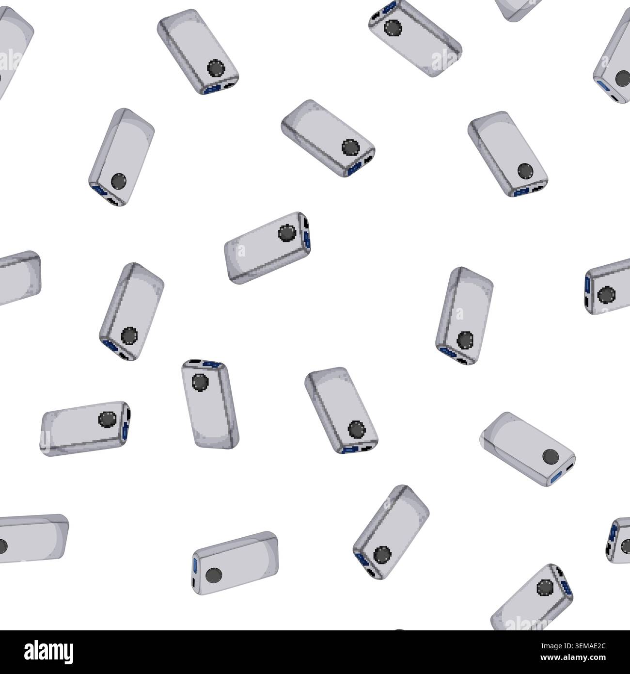 pattern phone power bank cartoon vector Stock Vector