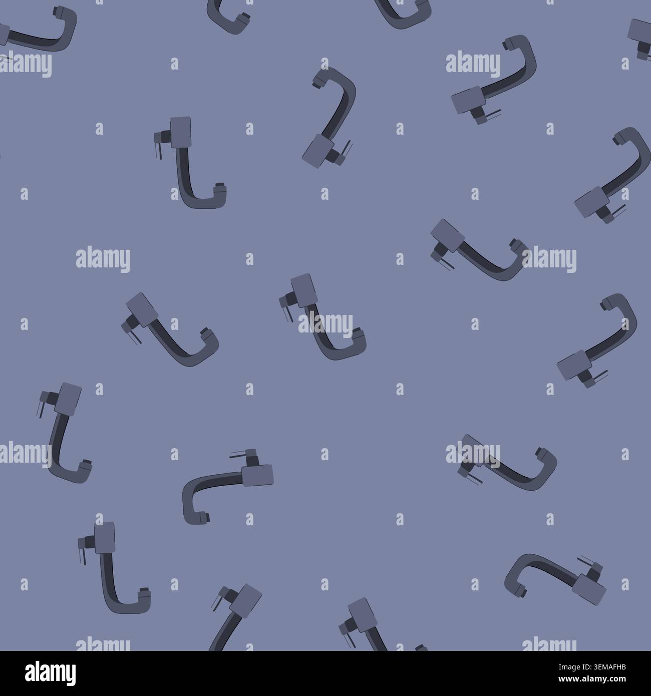 seamless pattern clean kitchen faucet cartoon vector Stock Vector