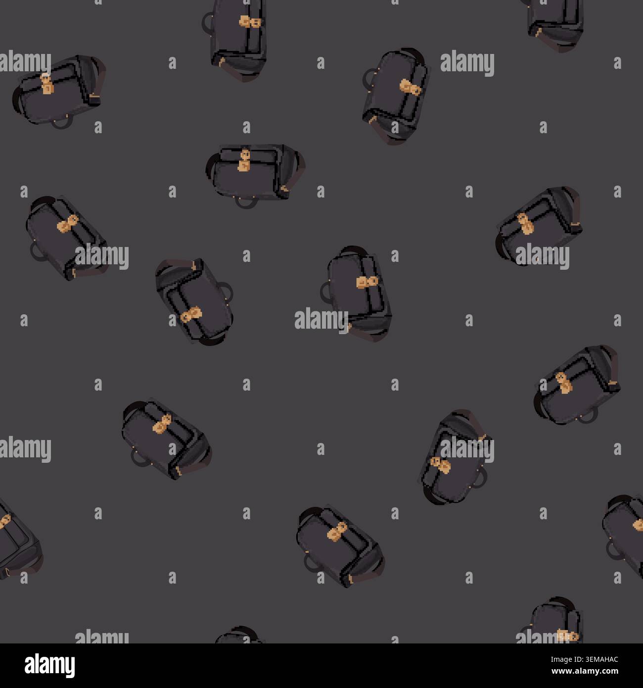 seamless pattern leather briefcase color icon vector Stock Vector