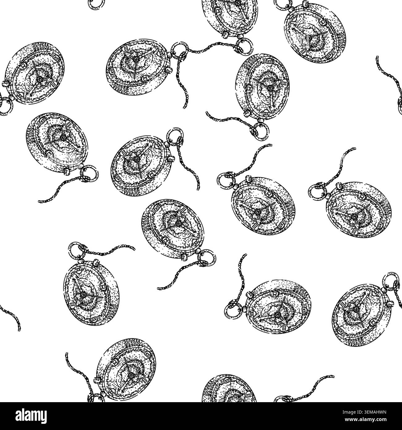 seamless pattern clockwork steampunk device sketch hand drawn Stock Vector