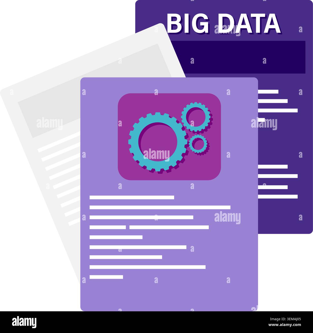 Technology and data documents Stock Vector