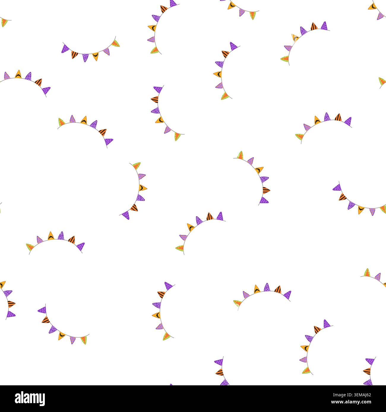 pattern festive halloween garland cartoon vector Stock Vector