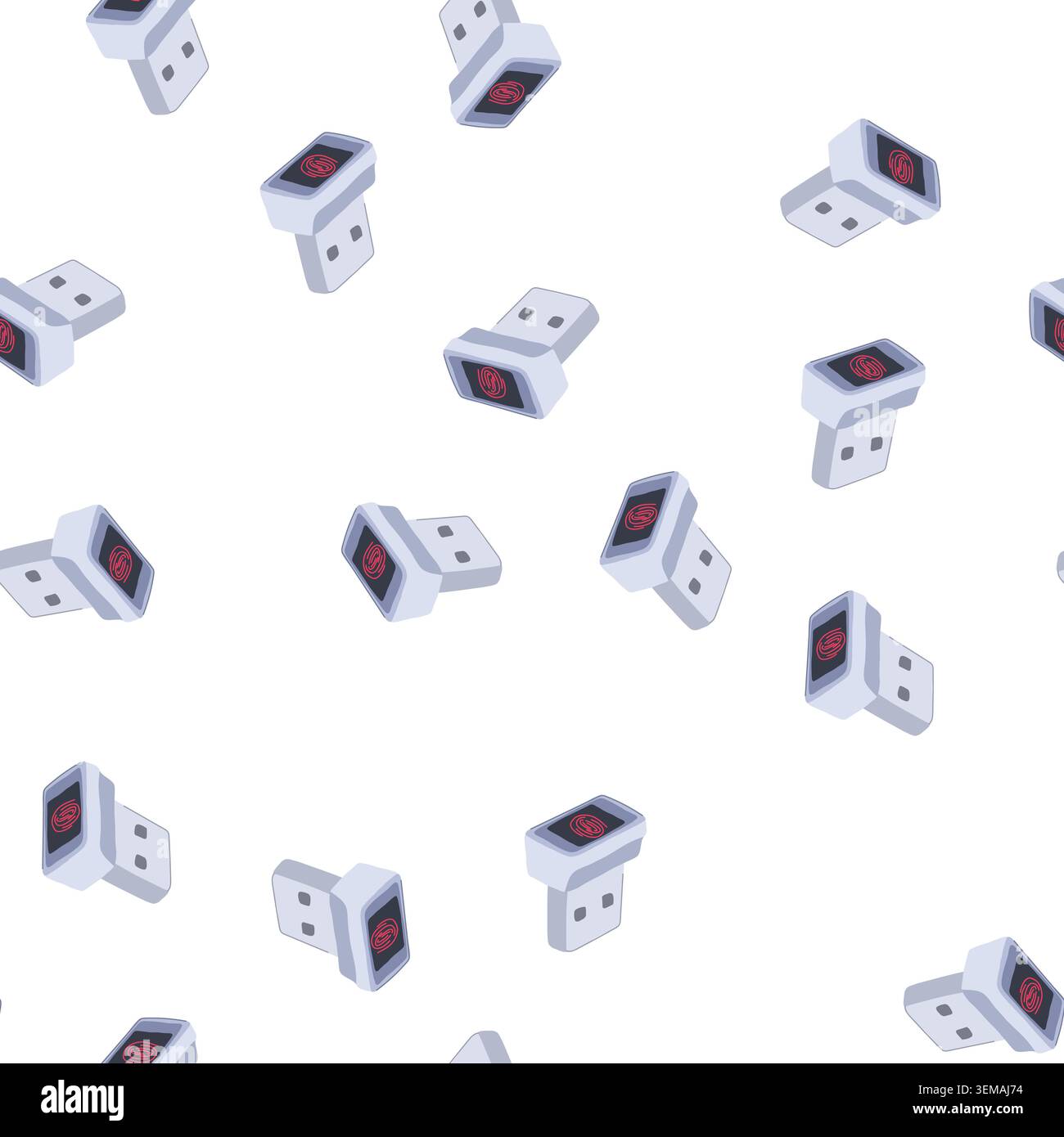 pattern recognition fingerprint scanner cartoon vector Stock Vector