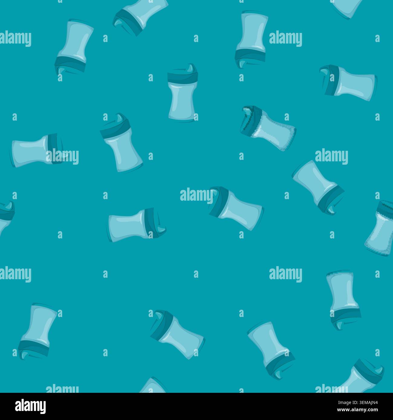 seamless pattern kid sippy cup cartoon vector Stock Vector