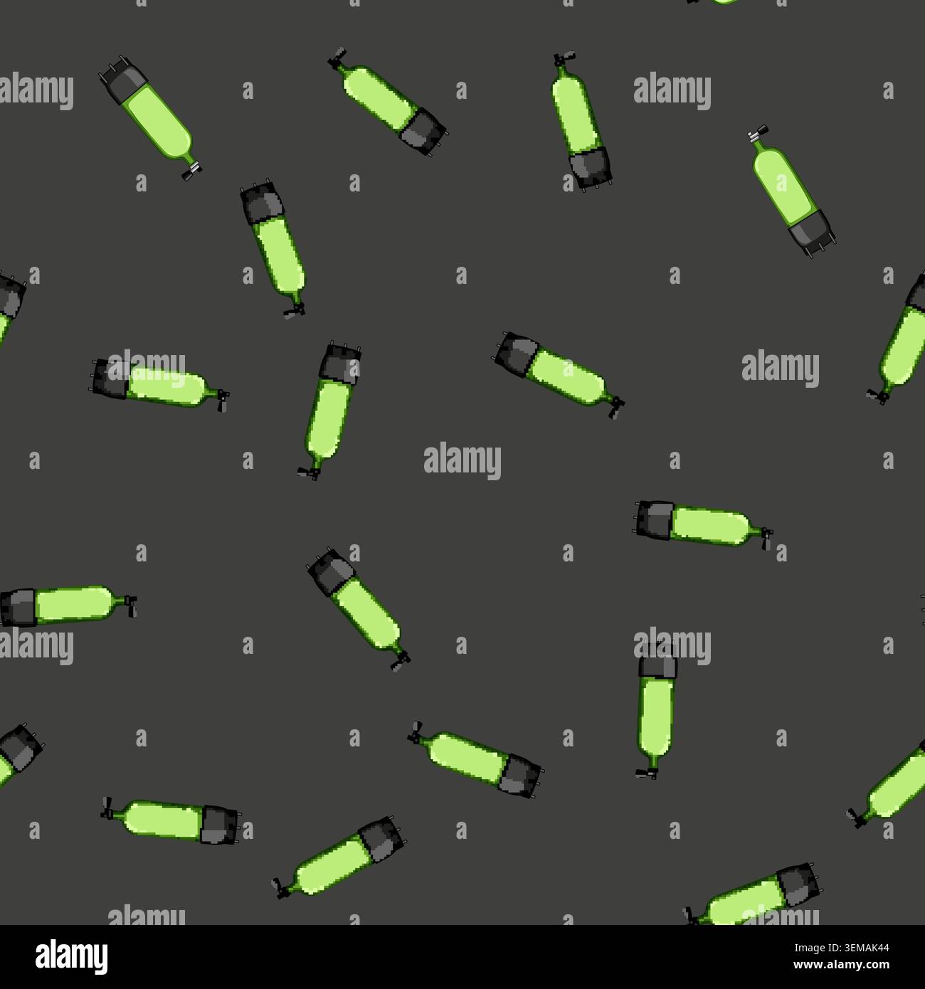 seamless pattern diver diving cylinder cartoon vector Stock Vector