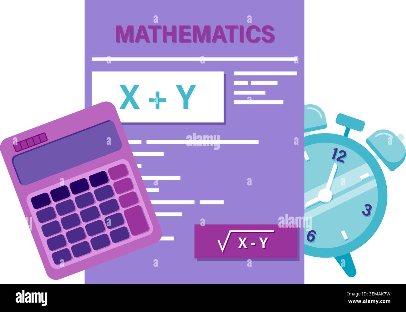Calculator and mathematical graph Stock Vector