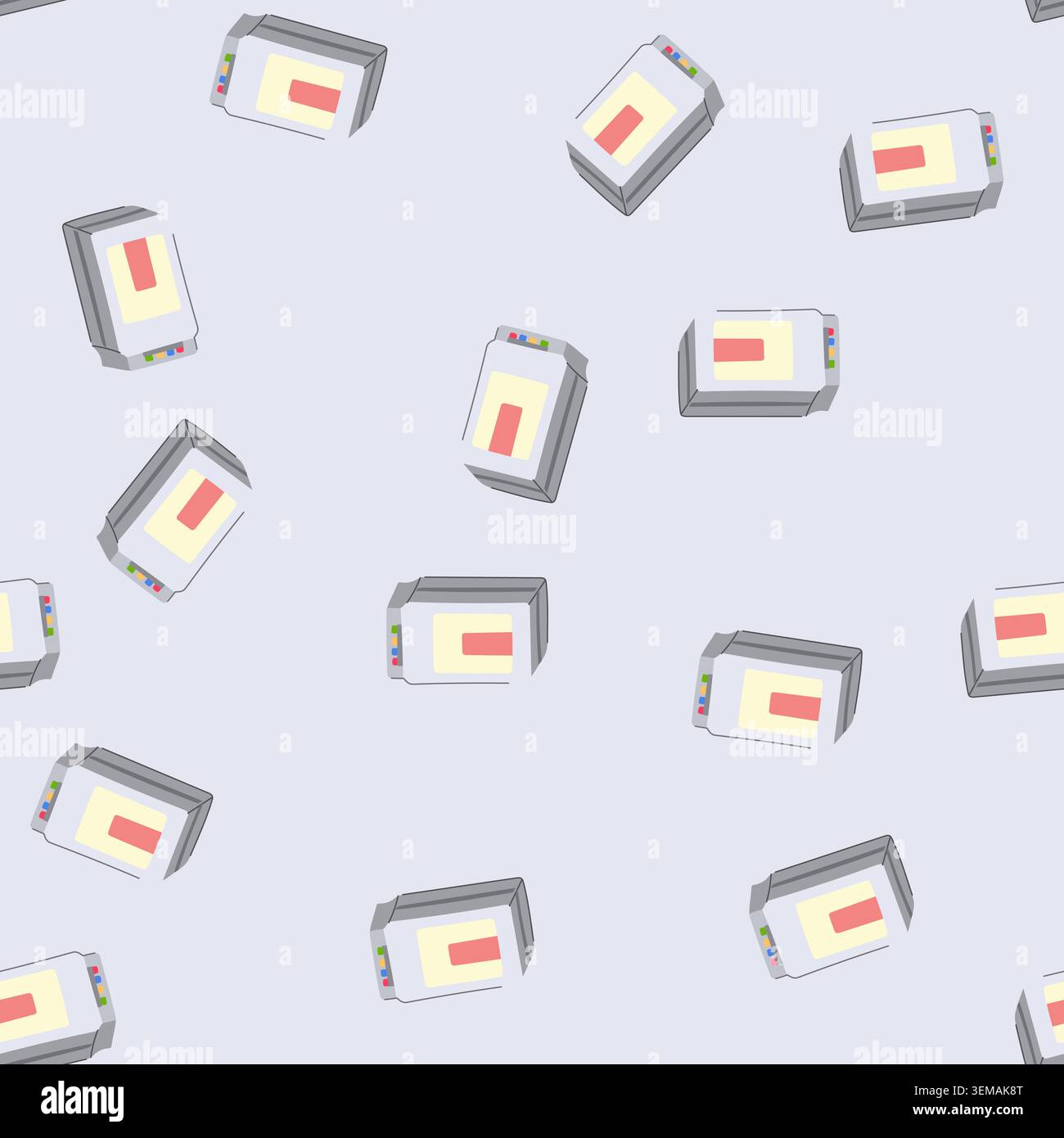 seamless pattern printer ink cartridge cartoon vector Stock Vector