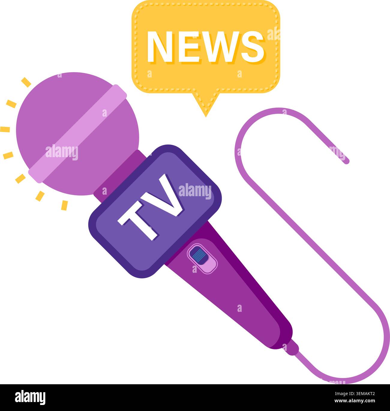 News broadcasting microphone Stock Vector