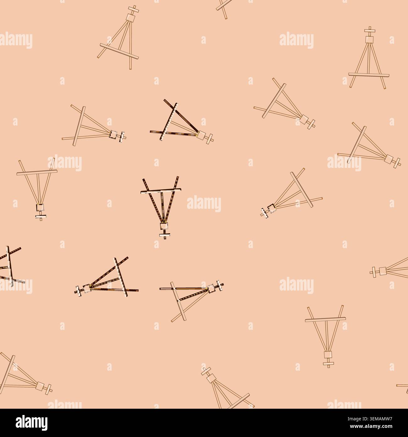 seamless pattern exhibition easel cartoon vector Stock Vector