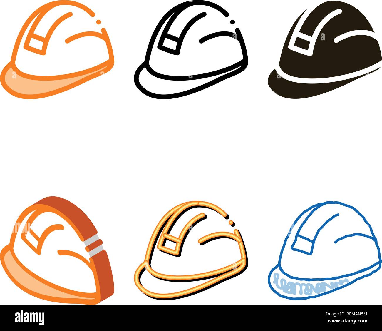builder heavy helmet icon vector outline variations Stock Vector