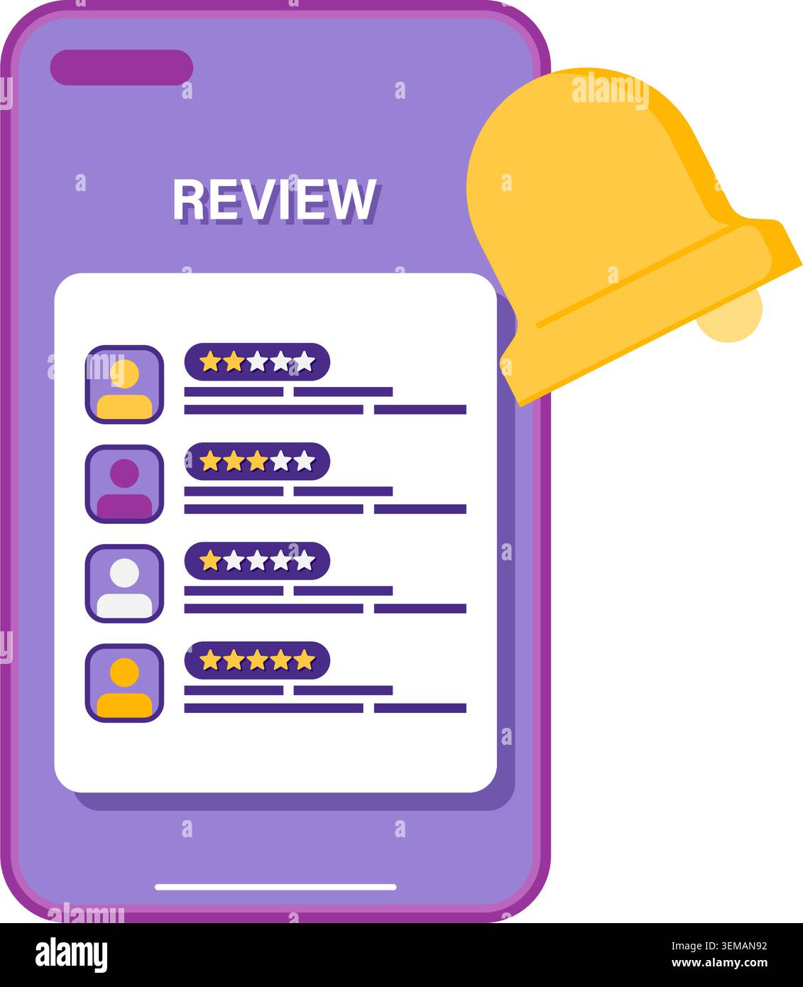 mobile app review interface Stock Vector