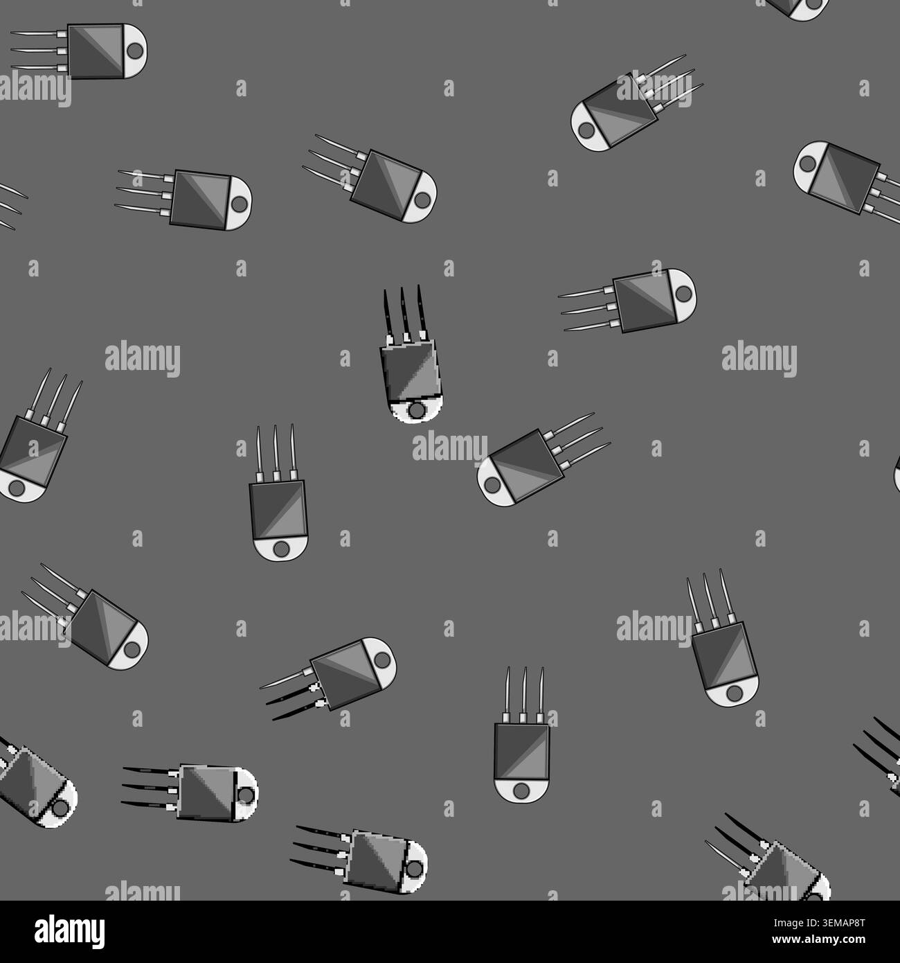 seamless pattern pitcher microchip cartoon vector Stock Vector