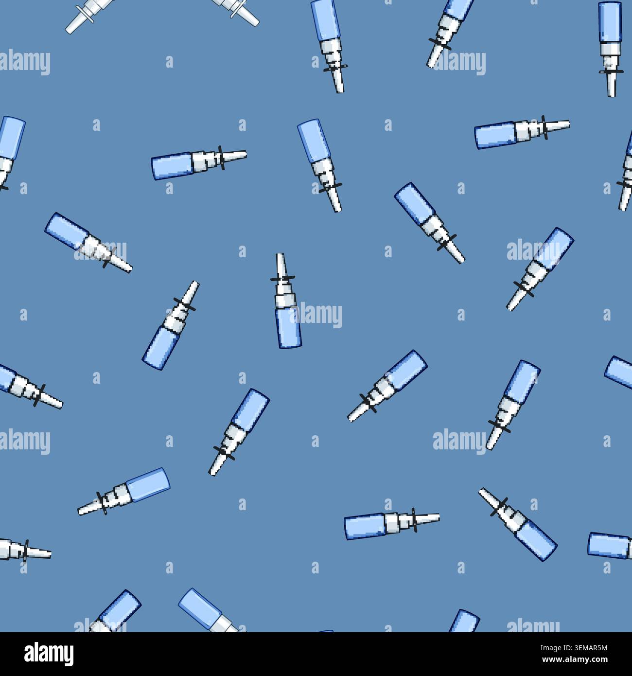 seamless pattern solution nasal spray bottle cartoon vector Stock Vector