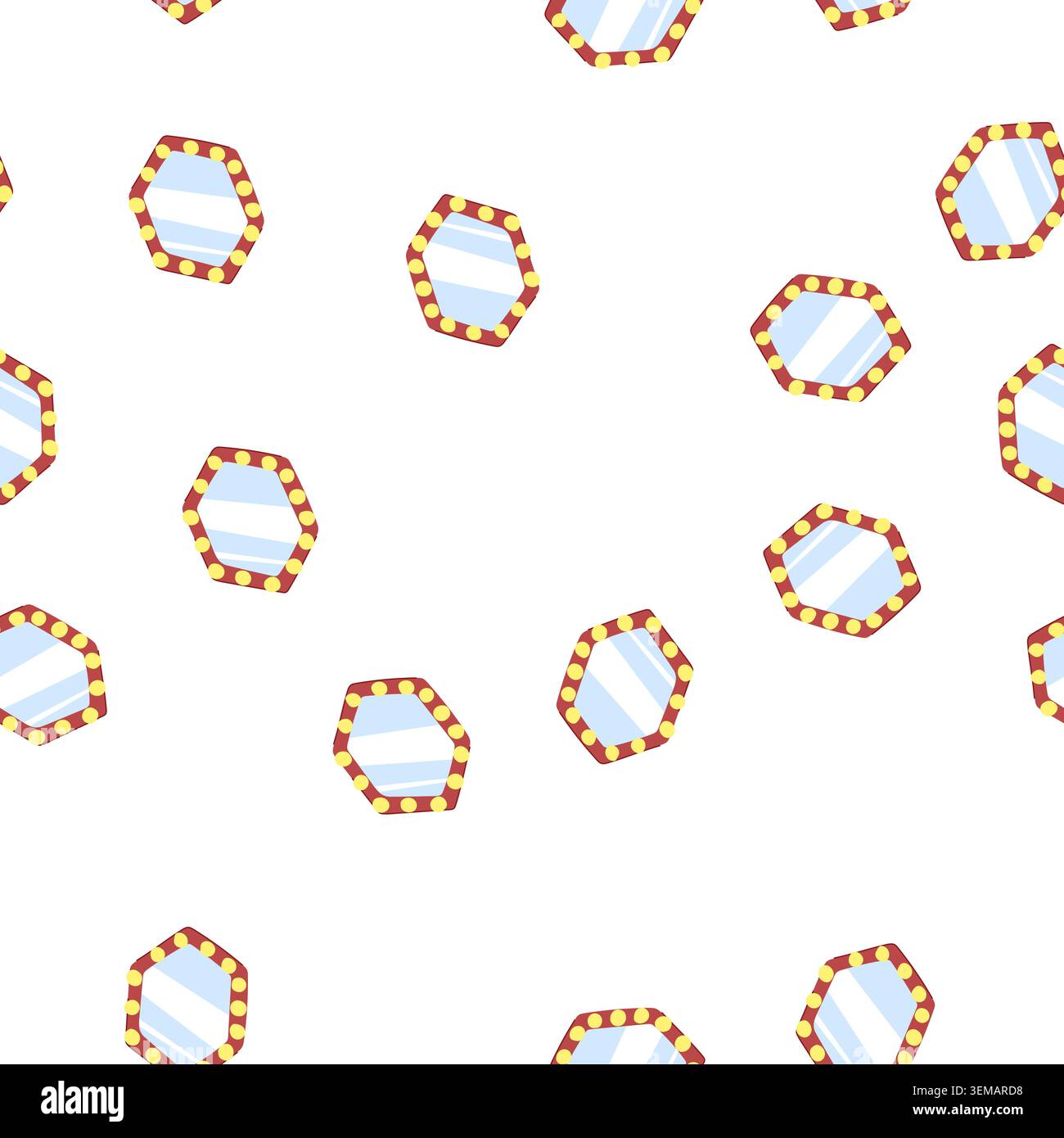 pattern dressing makeup mirror frame cartoon vector Stock Vector