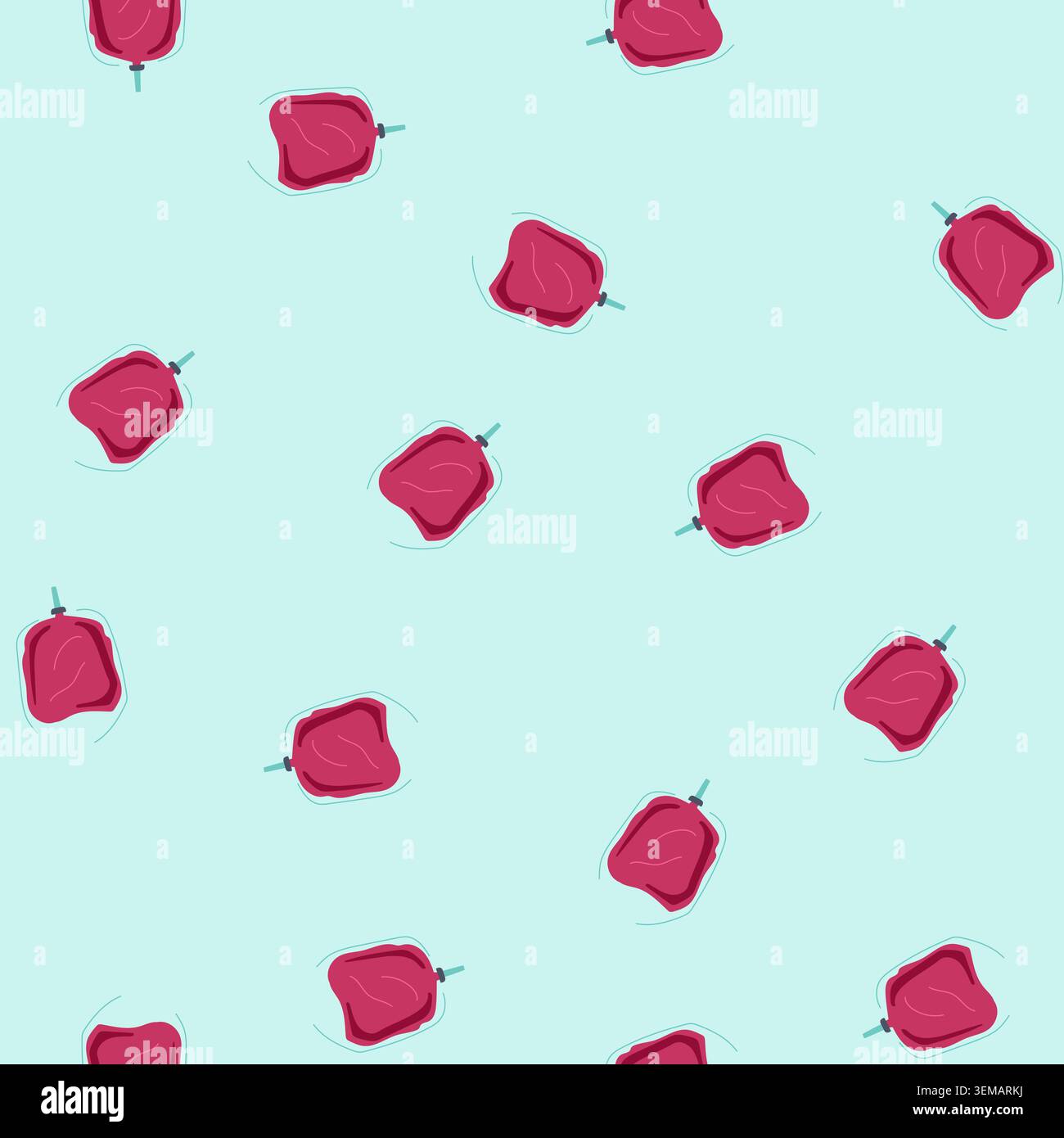 seamless pattern hospital iv fluid bag cartoon vector Stock Vector