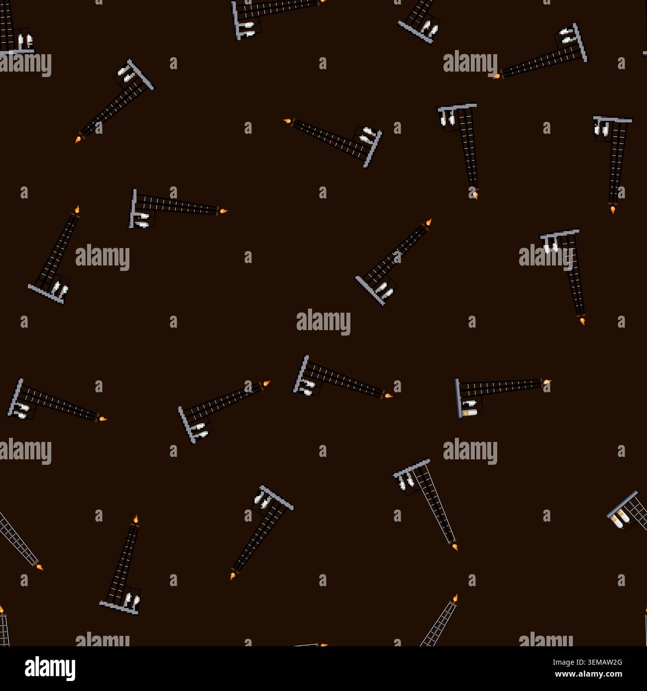 seamless pattern petroleum oil rig cartoon vector Stock Vector