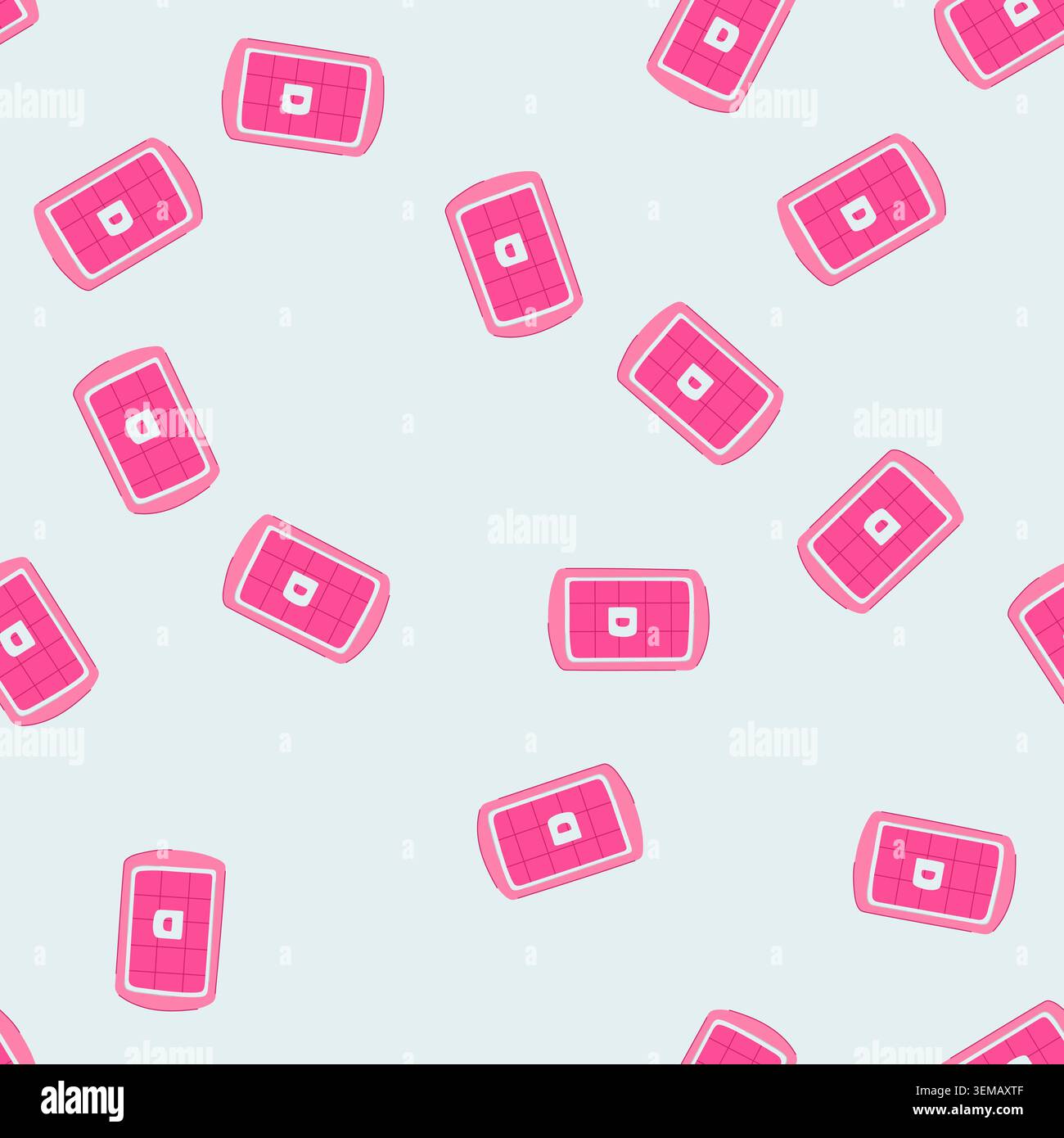 seamless pattern food ice cube tray cartoon vector Stock Vector