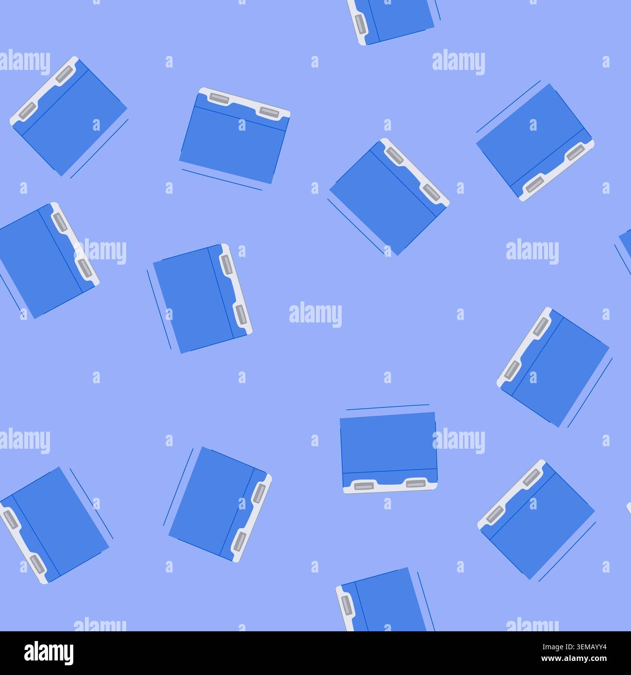 seamless pattern box trash bin cartoon vector Stock Vector