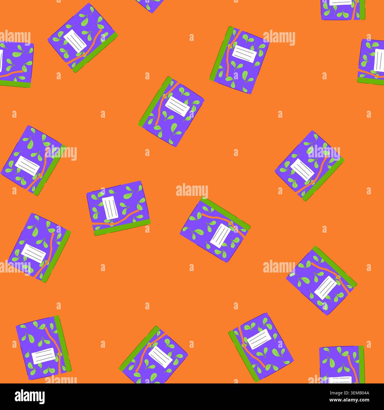 seamless pattern blank notebook cartoon vector Stock Vector
