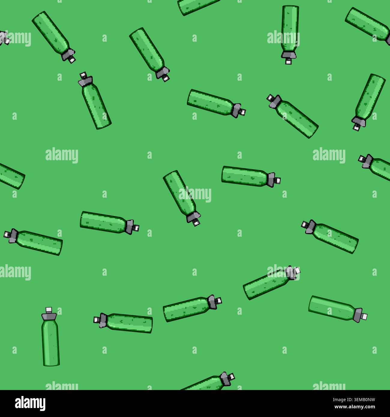 seamless pattern stainless thermos bottle cartoon vector Stock Vector
