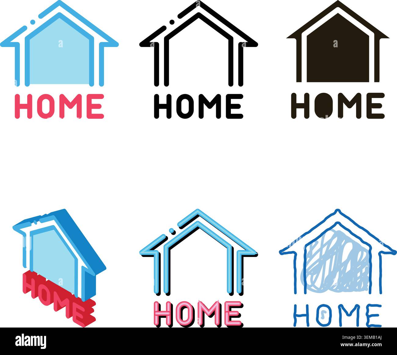 webshop variations home button icon vector outline Stock Vector