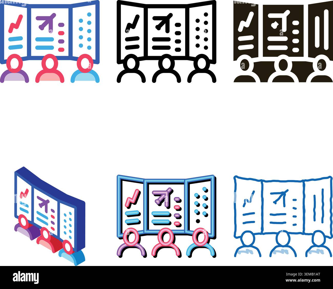air navigation dispatcher display simplified icon vector outline Stock Vector
