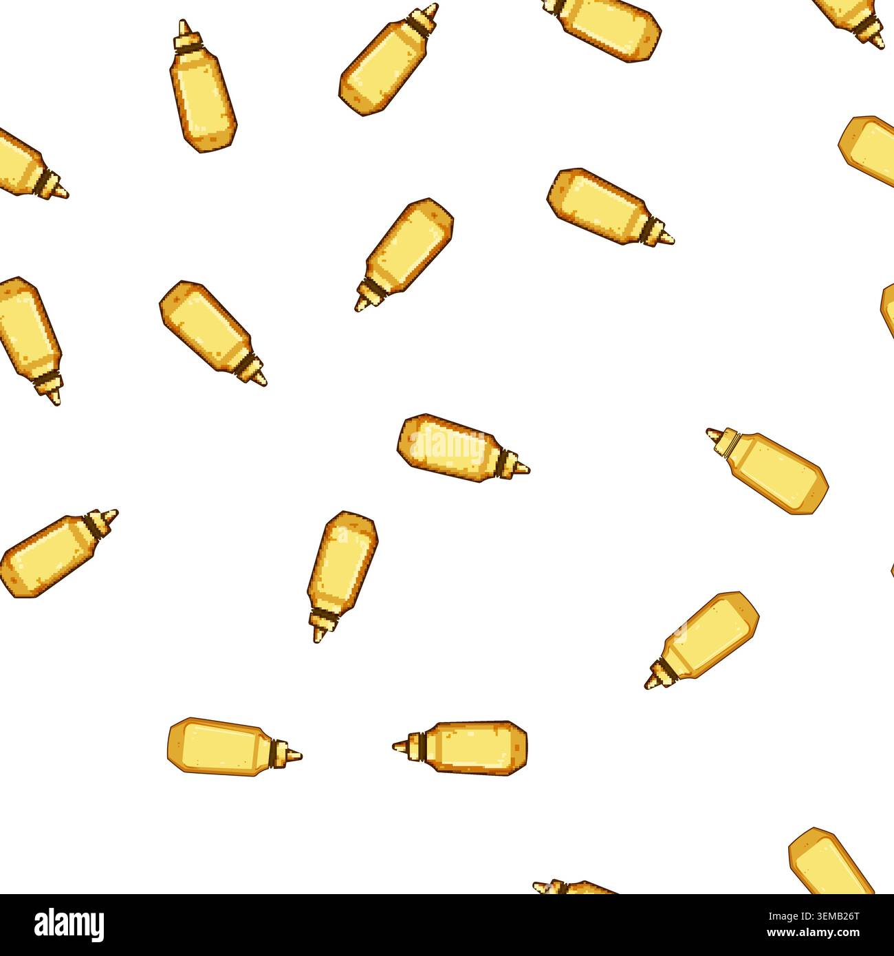 pattern Mustard squeeze bottle condiment for fast food Stock Vector
