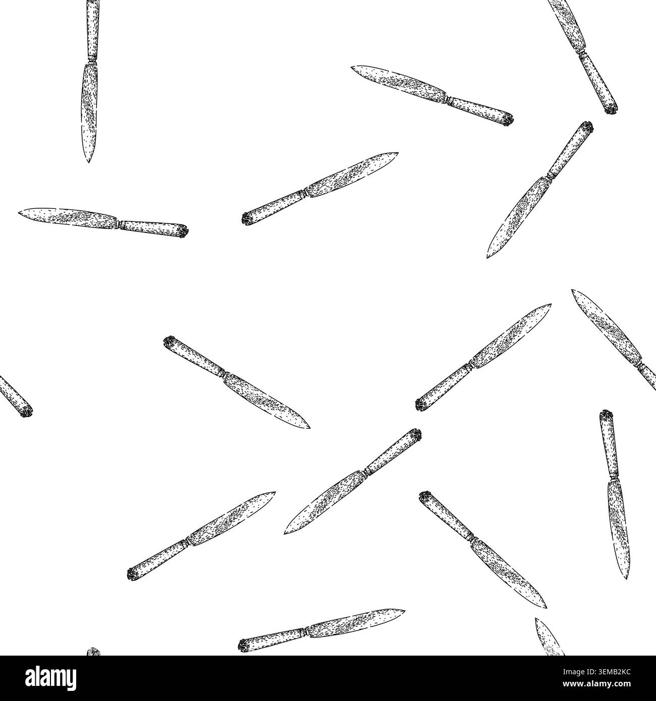 seamless pattern custom knife engraved silver sketch hand drawn Stock Vector