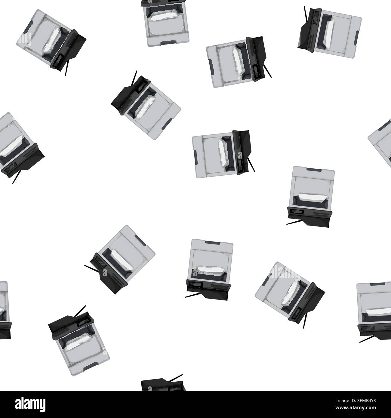 pattern office printer paper cartoon vector Stock Vector