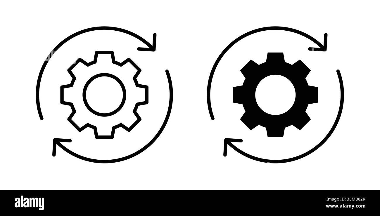 Continuous changes icon design. Illustration icons in linear and clipart pack. Stock Vector