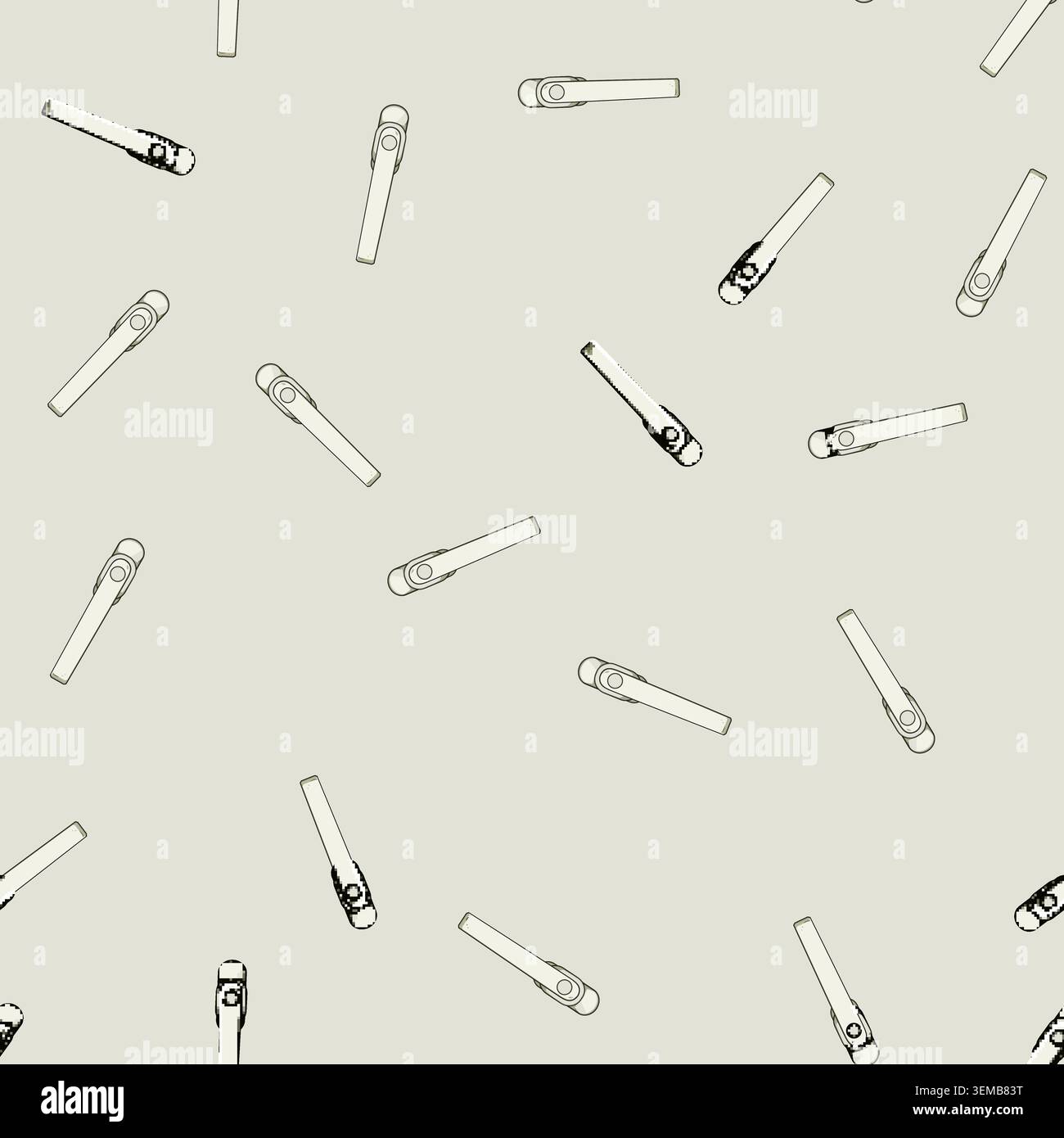 seamless pattern White window handle isolated element on background Stock Vector